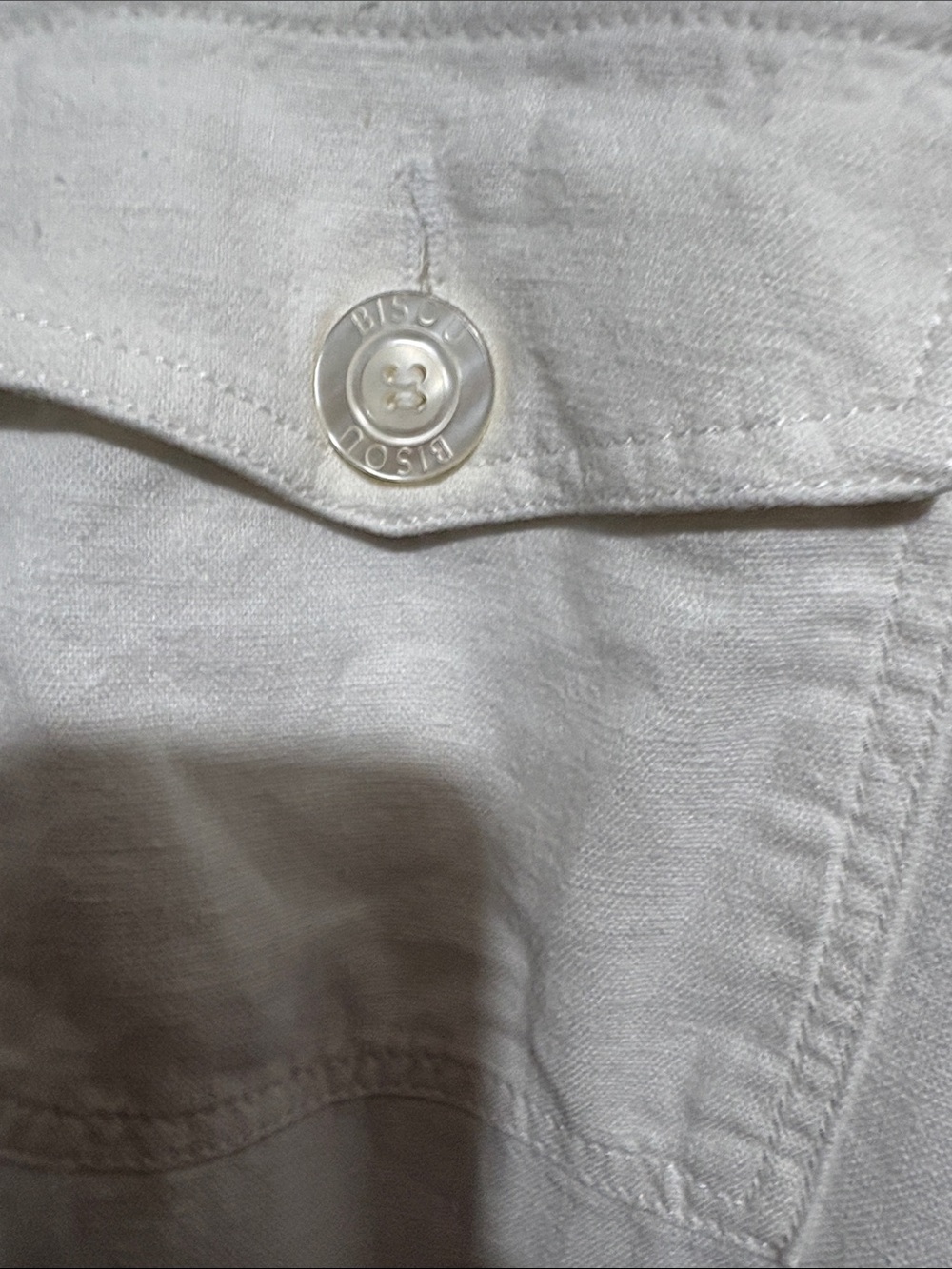 Bisou Bisou white Wide-Leg cotton Utility Cargo Pants - Picture 3 of 8